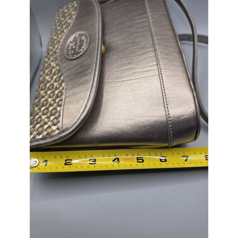 Vintage Gold Coast Collection Metallic Woven Crossbody Shoulder Bag Bronze - Picture 13 of 13